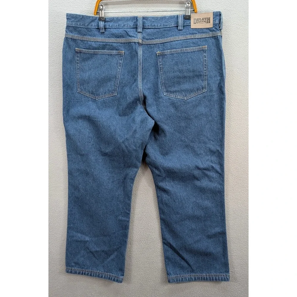 Duluth Trading Co Blue Denim Work Jeans Men's 42x28 Straight Leg 100% Cotton
